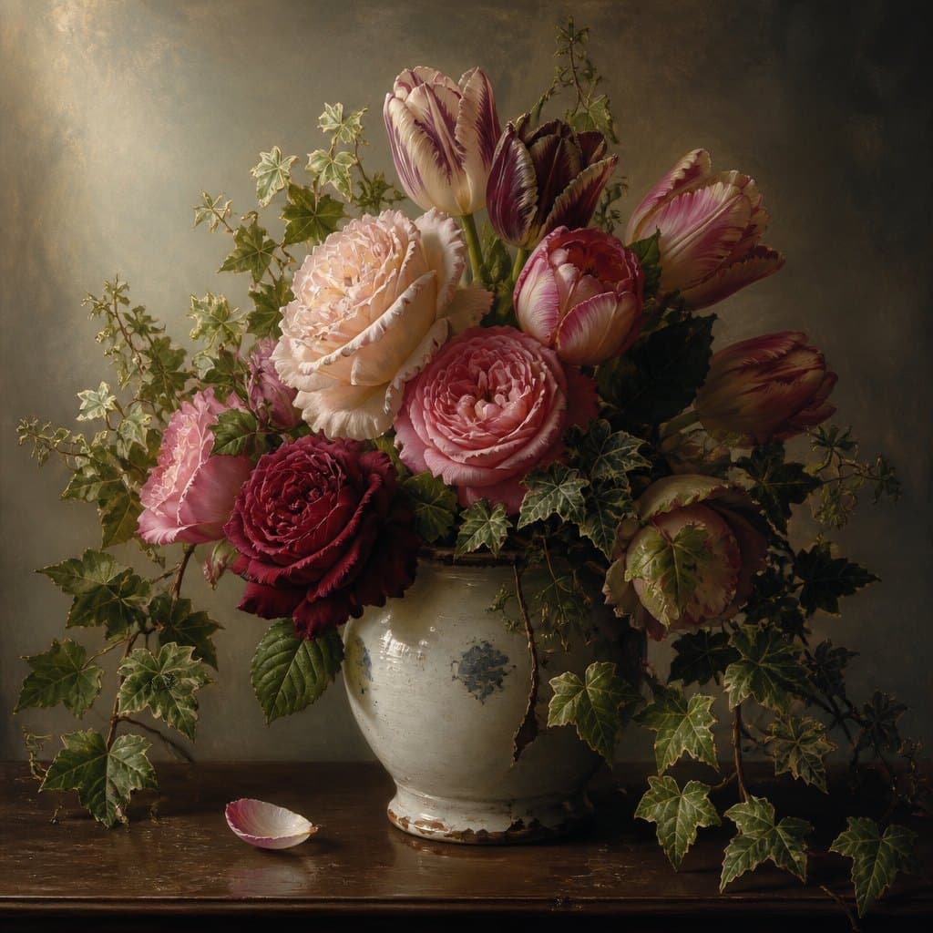 AI-generated Flower Painting example