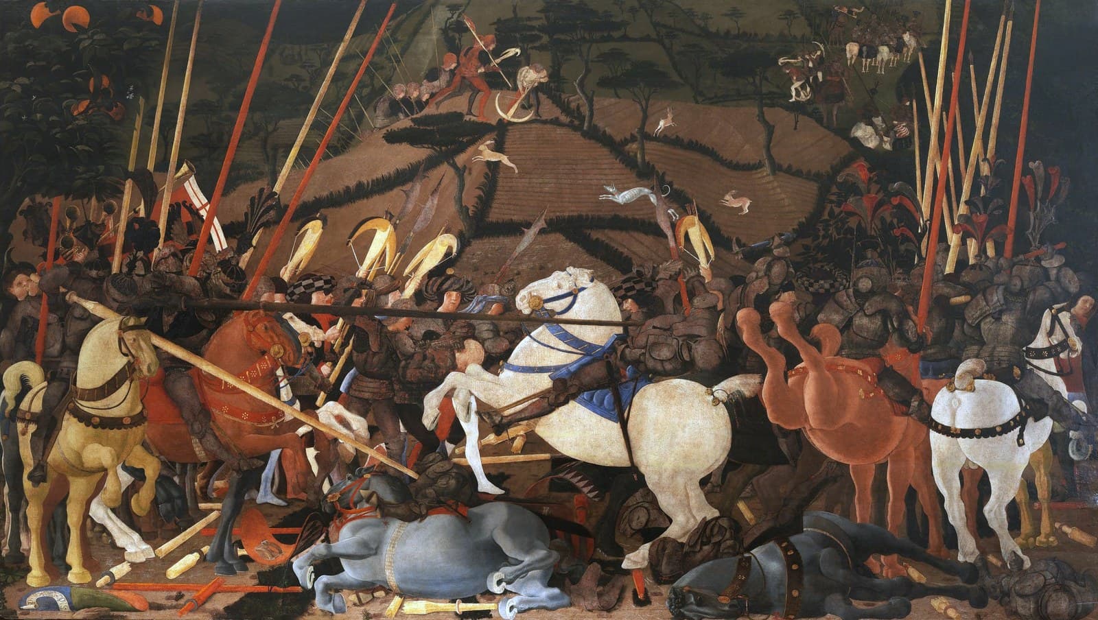 Italian:  Battaglia di San RomanoBattle of San Romanotitle QS:P1476,it:"Battaglia di San Romano"label QS:Lit,"Battaglia di San Romano"label QS:Len,"Battle of San Romano" — Battle Art
