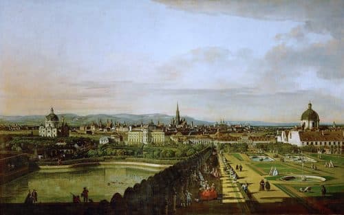 German:  Wien, vom Belvedere aus gesehen View of Vienna from Belvederelabel QS:Lde,"Wien, vom Belvedere aus gesehen"label QS:Len,"View of Vienna from Belvedere" — Cityscape