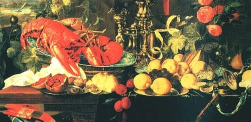 Pronk Still life with Shellslabel QS:Len,"Pronk Still life with Shells" — Food in Art