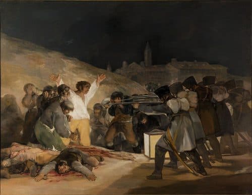 El Tres de Mayo, by Francisco de Goya, from Prado thin black margin — History Painting