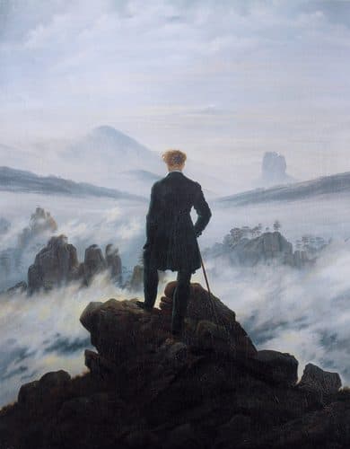 The hiker above the sea of fog — Landscape