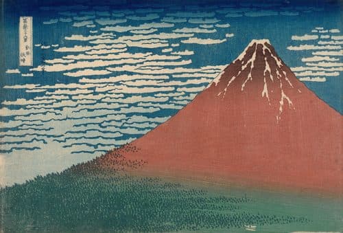 Fine Wind, Clear Weather (Gaifū kaisei), also known as Red Fuji, from the series Thirty-six Views of Mount Fuji (Fugaku sanjūrokkei)title QS:P1476,en:"Fine Wind, Clear Weather (Gaifū kaisei), also known as Red Fuji, from the series Thirty-six Views of Mount Fuji (Fugaku sanjūrokkei)"label QS:Len,"Fine Wind, Clear Weather (Gaifū kaisei), also known as Red Fuji, from the series Thirty-six Views of Mount Fuji (Fugaku sanjūrokkei)" — Landscape