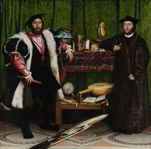 Spanish:  Los Embajadores The Ambassadorstitle QS:P1476,es:"Los Embajadores "label QS:Les,"Los Embajadores "label QS:Lhu,"A nagykövetek (ifjabb Holbein festménye)"label QS:Leu,"Enbaxadoreak"label QS:Lca,"Els ambaixadors"label QS:Lde-ch,"Die Gesandten"label QS:Lde,"Die Gesandten"label QS:Len-gb,"The Ambassadors"label QS:Lfa,"سفیران"label QS:Lbg,"Посланиците"label QS:Lda,"Ambassadørerne"label QS:Ltr,"Elçiler"label QS:Lja,"大使たち"label QS:Larz,"السفراء"label QS:Lhe,"השגרירים"label QS:Lfi,"Suurlähettiläät"label QS:Len-ca,"The Ambassadors"label QS:Lit,"Ambasciatori"label QS:Lko,"대사들"label QS:Lfr,"Les Ambassadeurs"label QS:Lsv,"Ambassadörerna"label QS:Lcv,"Элчĕсем"label QS:Lno,"Ambassadørene"label QS:Lsk,"Veľvyslanci"label QS:Lzh,"出訪英國宮廷的法國大使"label QS:Lvi,"Đại sứ"label QS:Lro,"Ambasadorii"label QS:Lpt,"Os Embaixadores"label QS:Leo,"La Ambasadoroj"label QS:Llv,"Sūtņi (glezna)"label QS:Laz,"Səfirlər (Holbein)"label QS:Luk,"Посланці"label QS:Lzu,"The Ambassadors (Holbein)"label QS:Lnn,"Ambassadørane"label QS:Lpt-br,"Os Embaixadores"label QS:Lsl,"Ambasadorja"label QS:Lth,"ราชทูต"label QS:Lpl,"Ambasadorowie"label QS:Lnb,"Ambassadørene"label QS:Lnl,"De ambassadeurs"label QS:Lmk,"Амбасадори"label QS:Lcy,"Y Llysgenhadon"label QS:Lhy,"Դեսպանները"label QS:Lru,"Послы"label QS:Len,"The Ambassadors"label QS:Lar,"السفراء (هولباين)"label QS:Lel,"Οι πρεσβευτές"label QS:Lcs,"Vyslanci" — Memento Mori