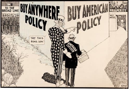 BUY AMERICAN POLICY (Winsor McCay cartoon - original art) — Sci-Fi Art