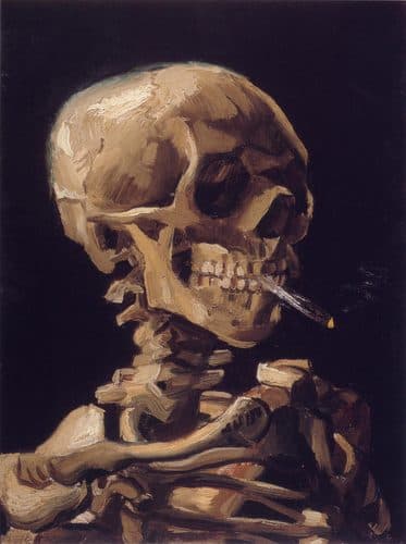 Skull with a Burning Cigarette — Vanitas